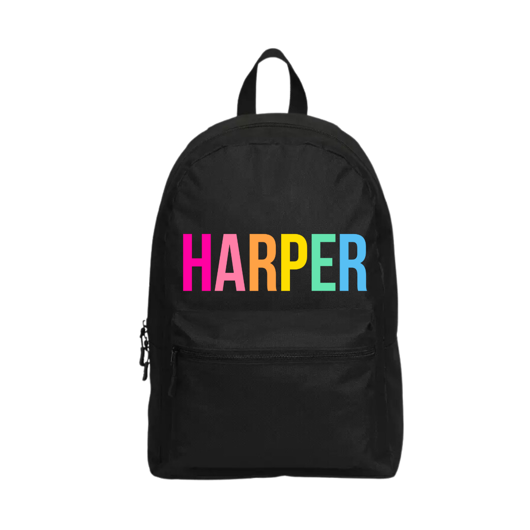 RAINBOW NAME BACKPACK (23CM)